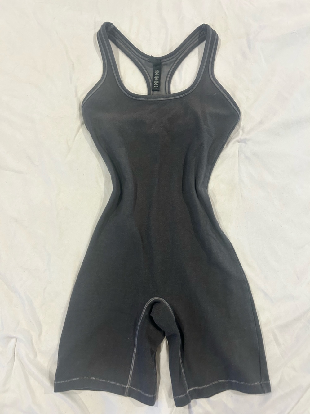 SKIMS gray Racerback One-Piece Bodysuit
